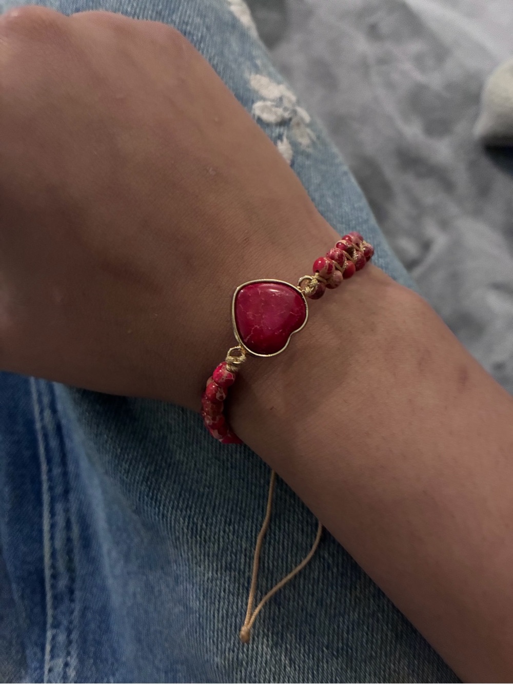 Seven-Chakra Healing Natural Red Heart Gemstone Bracelet - Meditation Energy